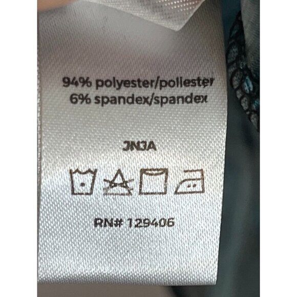 Venus Dress XL Blue Floral Mini Velour Faux Wrap 80s Bodycon Artsy Retro Vegas - Picture 7 of 10